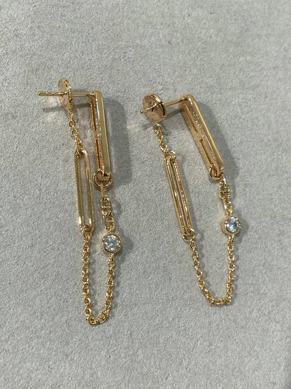[Limara]CHAINE CHAOS DIAMOND DROP EARRINGS