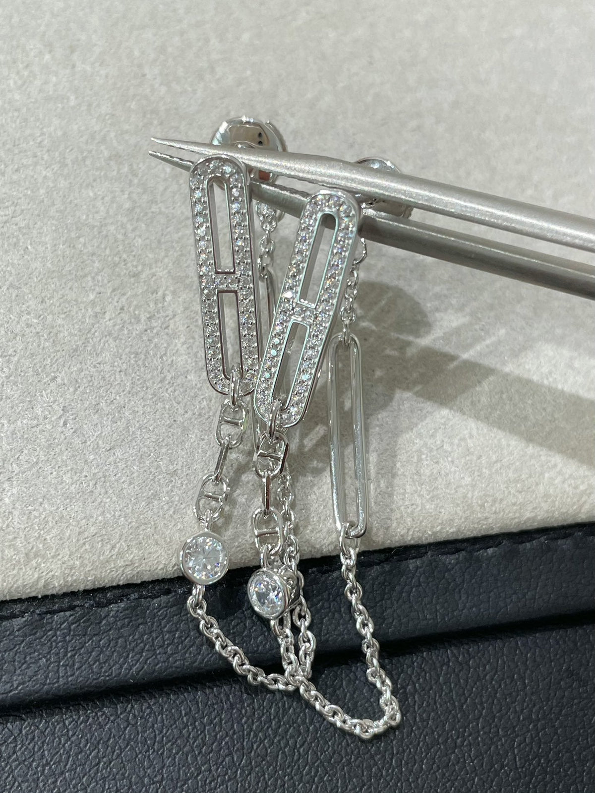 [Limara]CHAINE CHAOS DIAMOND DROP EARRINGS