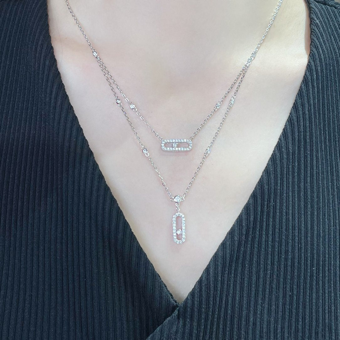 [Limara]MOVE 2 ROW DIAMOND NECKLACE