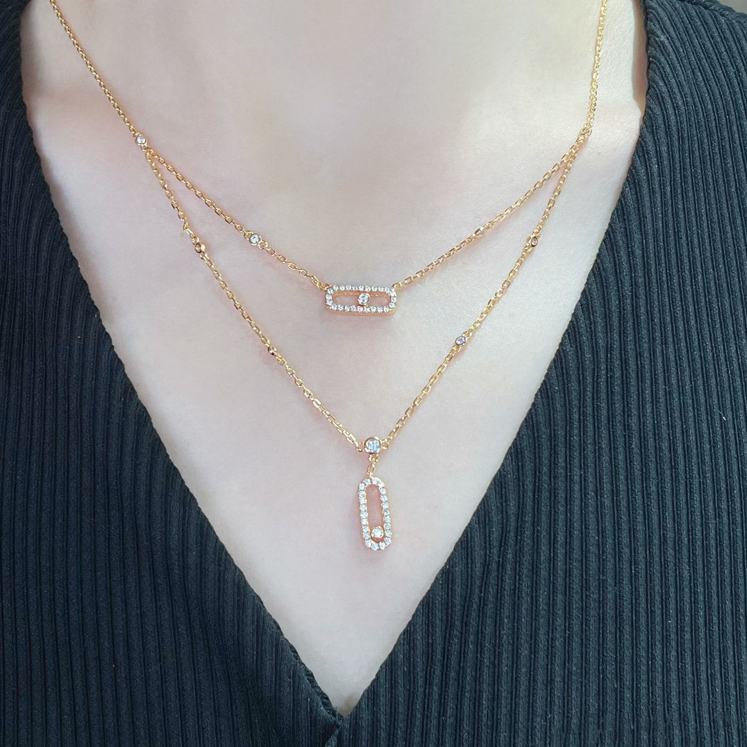 [Limara]MOVE 2 ROW DIAMOND NECKLACE