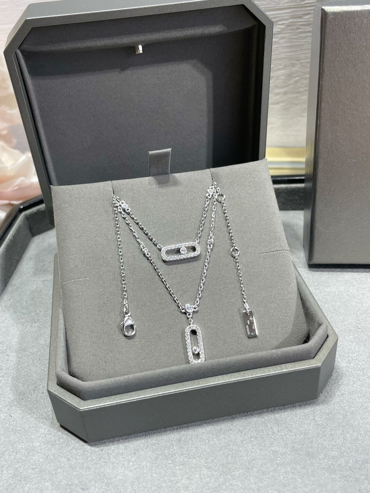 [Limara]MOVE 2 ROW DIAMOND NECKLACE