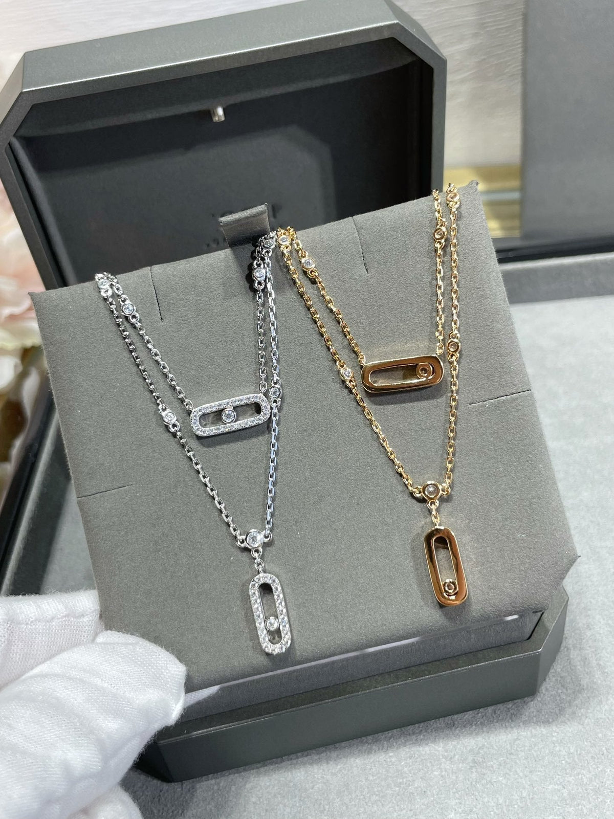 [Limara]MOVE 2 ROW DIAMOND NECKLACE
