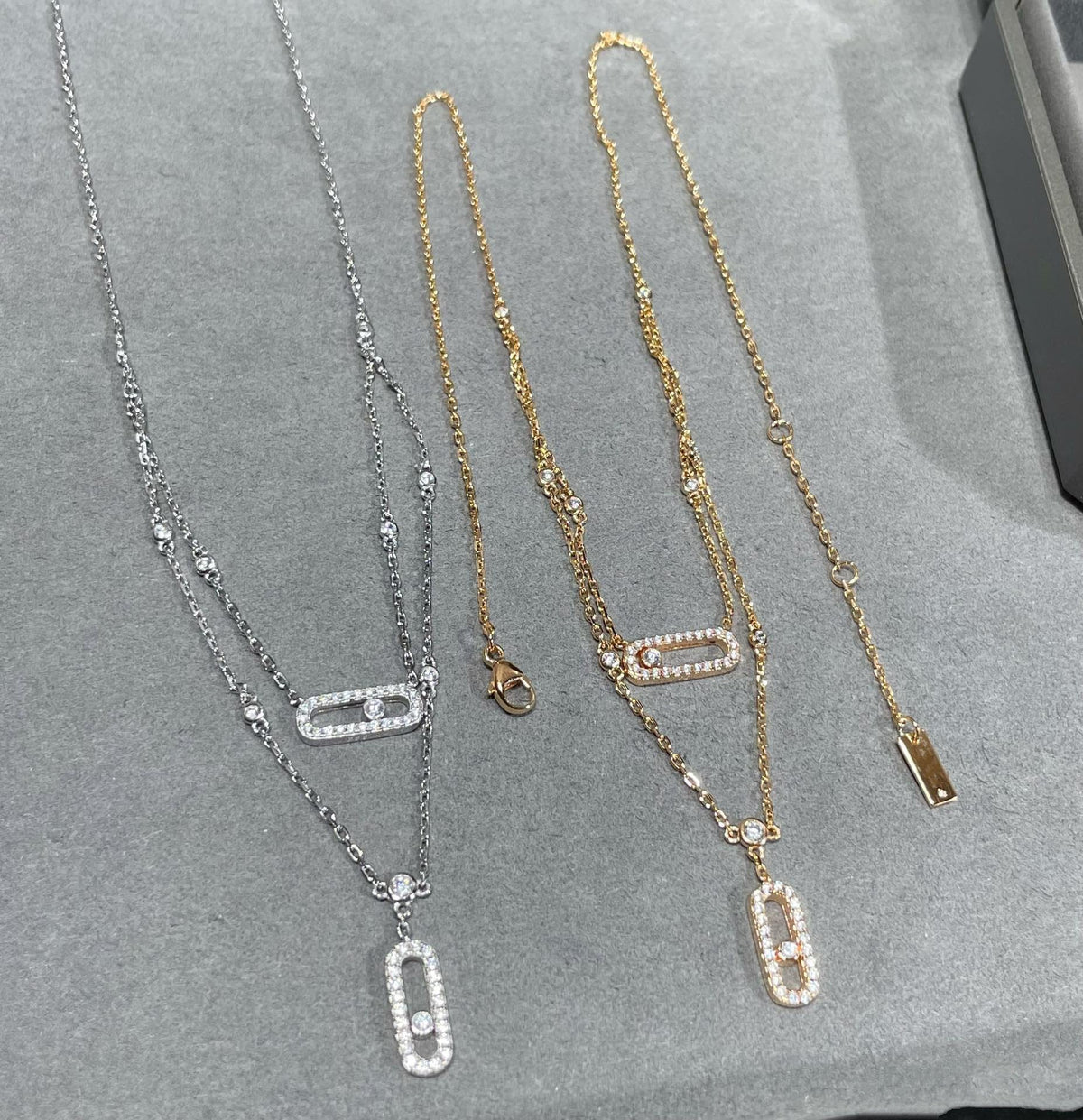 [Limara]MOVE 2 ROW DIAMOND NECKLACE