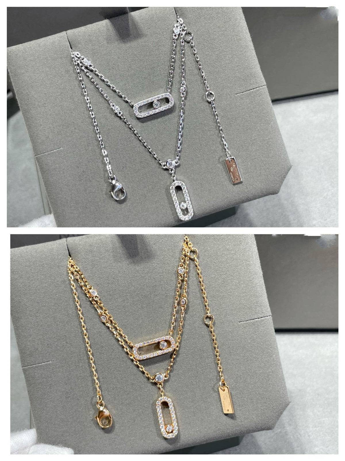[Limara]MOVE 2 ROW DIAMOND NECKLACE