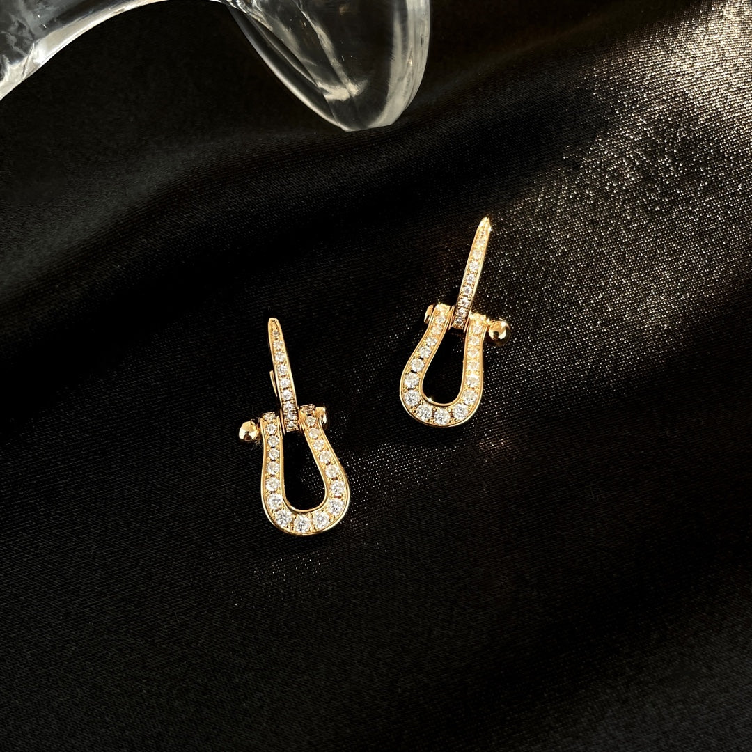 [Limara]FORCE 10 FULL DIAMOND DROP EARRINGS MEDIUM MODEL