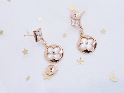 [Limara]STAR AND SUN ROSE GOLD MOP DROP EARRINGS