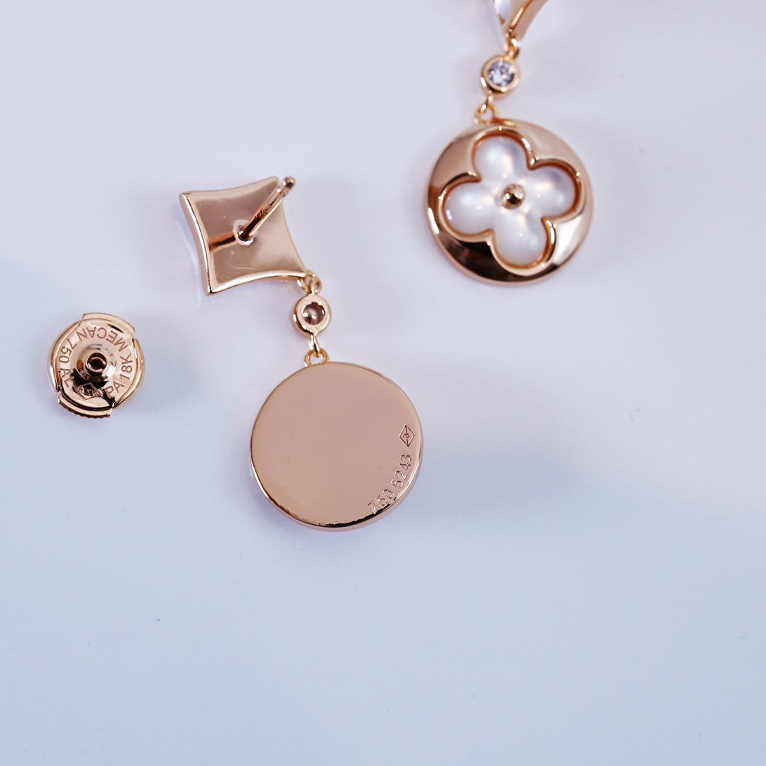 [Limara]STAR AND SUN ROSE GOLD MOP DROP EARRINGS