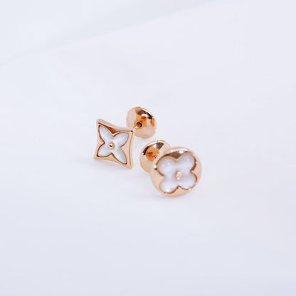 [Limara]STAR AND SUN ROSE GOLD MOP STUD EARRINGS