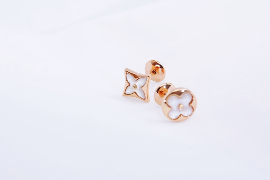[Limara]STAR AND SUN ROSE GOLD MOP STUD EARRINGS