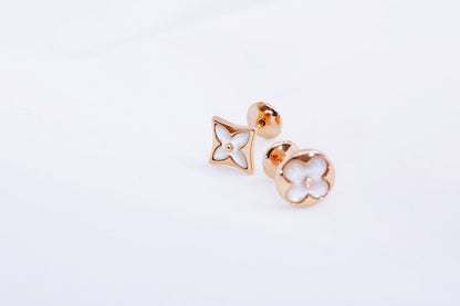 [Limara]STAR AND SUN ROSE GOLD MOP STUD EARRINGS