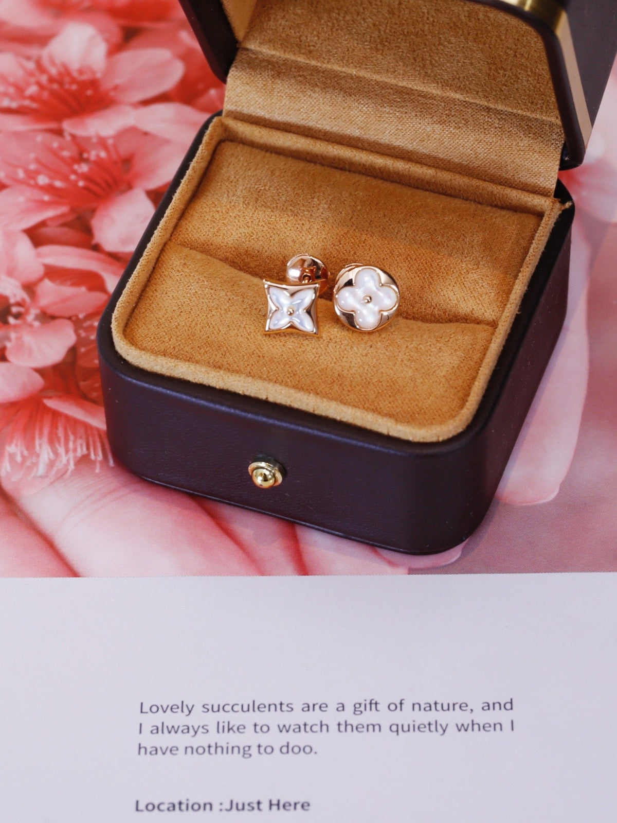 [Limara]STAR AND SUN ROSE GOLD MOP STUD EARRINGS