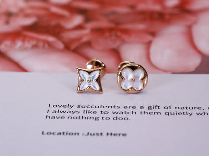 [Limara]STAR AND SUN ROSE GOLD MOP STUD EARRINGS