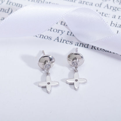 [Limara]VIDYLLE SILVER DIAMOND MINI DROP EARRINGS