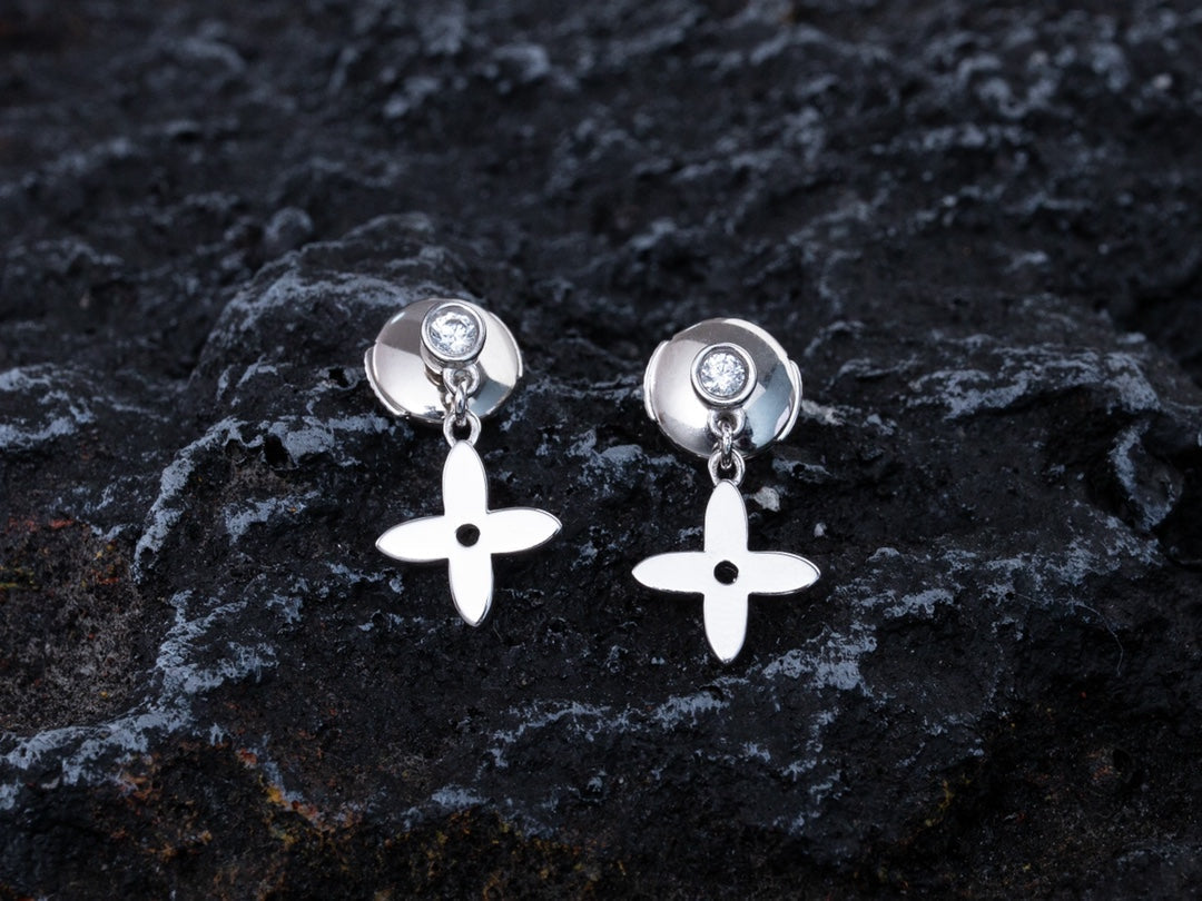 [Limara]VIDYLLE SILVER DIAMOND MINI DROP EARRINGS