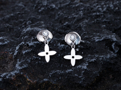 [Limara]VIDYLLE SILVER DIAMOND MINI DROP EARRINGS