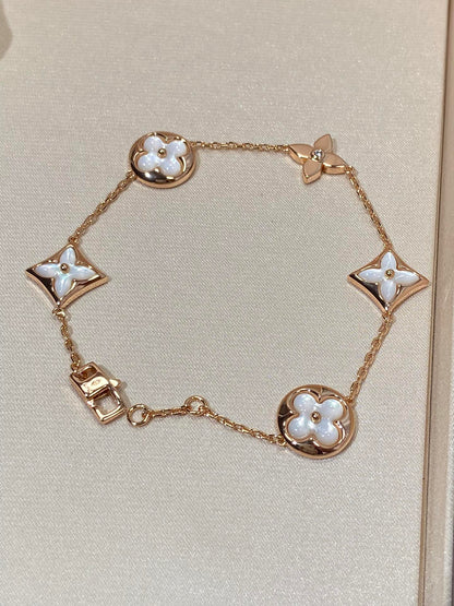[Limara]STAR AND SUN 5 MOTIF MOP ROSE GOLD BRACELET