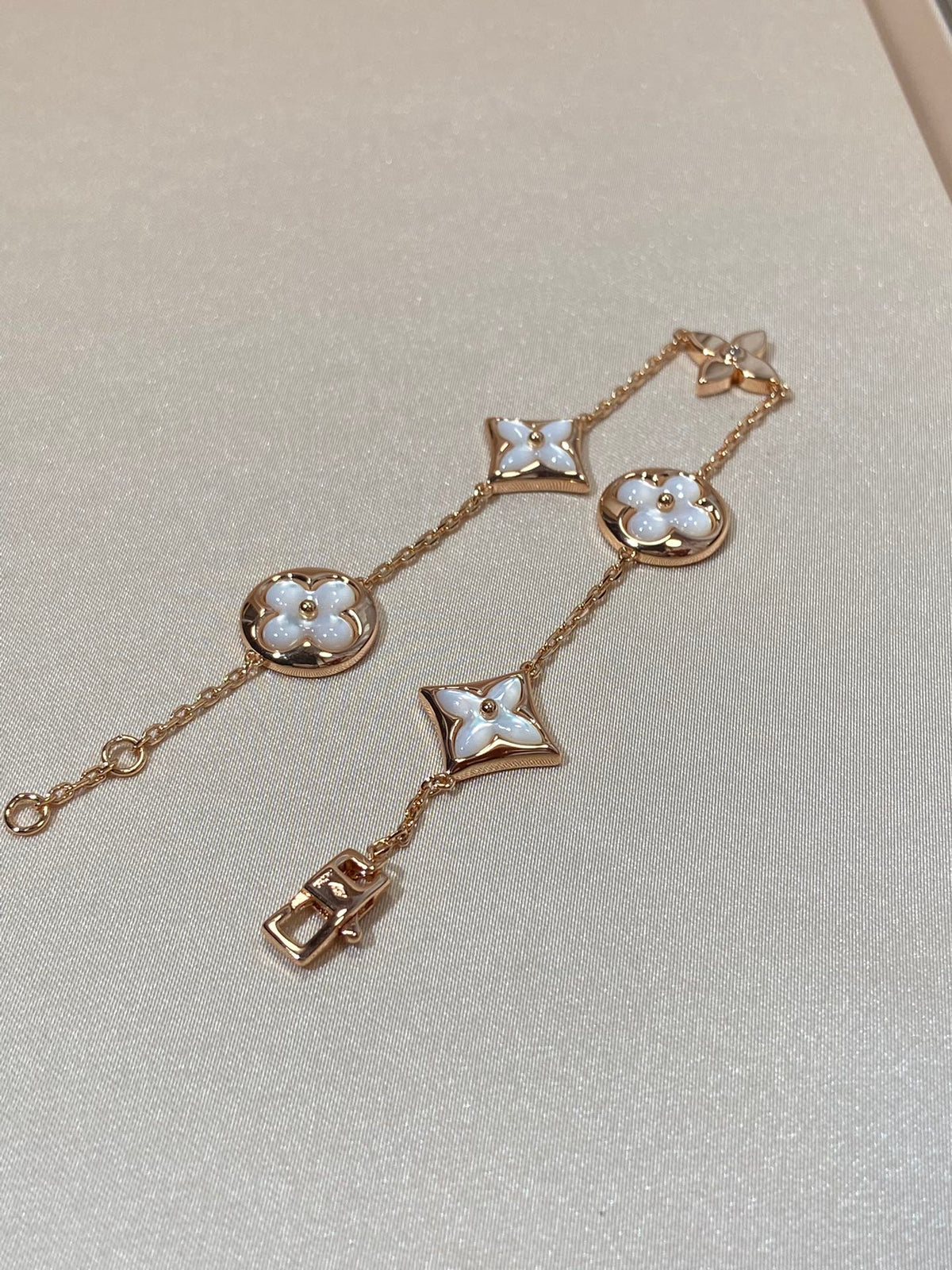 [Limara]STAR AND SUN 5 MOTIF MOP ROSE GOLD BRACELET