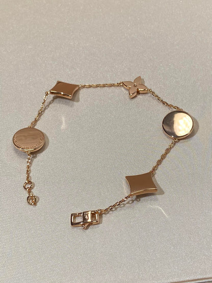 [Limara]STAR AND SUN 5 MOTIF MOP ROSE GOLD BRACELET