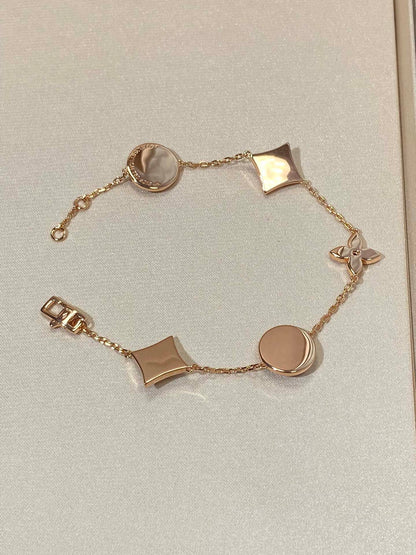 [Limara]STAR AND SUN 5 MOTIF MOP ROSE GOLD BRACELET
