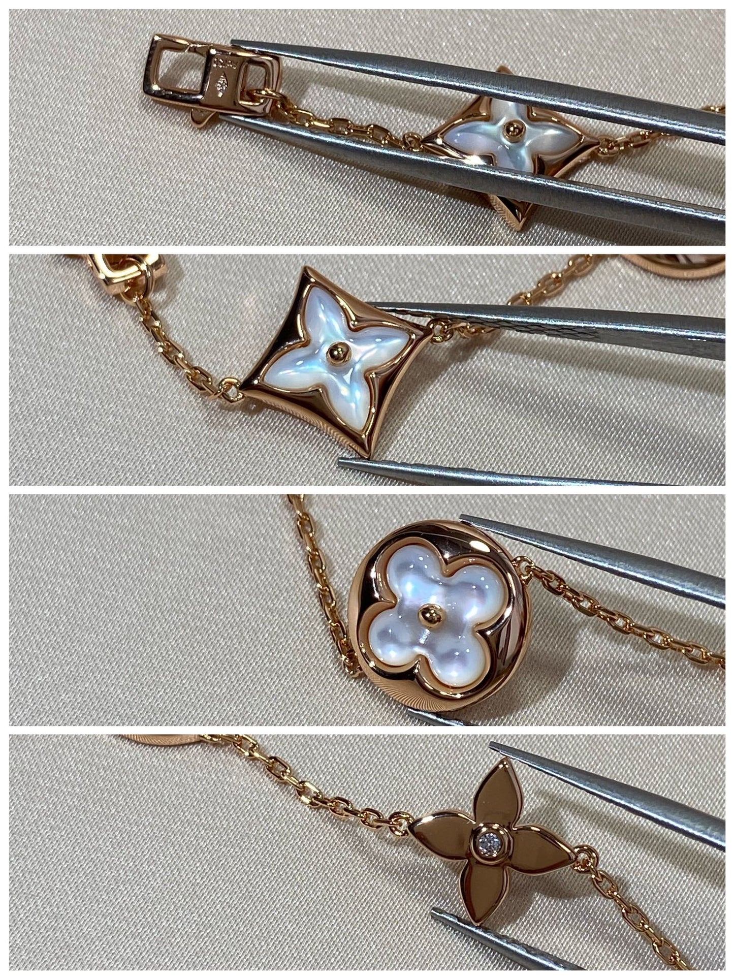 [Limara]STAR AND SUN 5 MOTIF MOP ROSE GOLD BRACELET