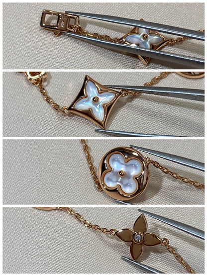 [Limara]STAR AND SUN 5 MOTIF MOP ROSE GOLD BRACELET