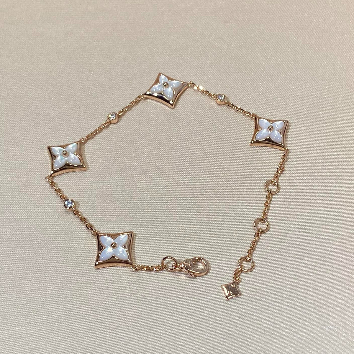 [Limara]STAR 4 MOTIF MOP DIAMOND ROSE GOLD BRACELET