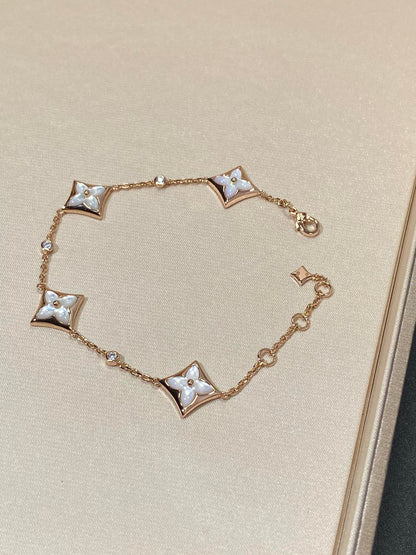 [Limara]STAR 4 MOTIF MOP DIAMOND ROSE GOLD BRACELET