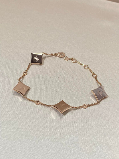 [Limara]STAR 4 MOTIF MOP DIAMOND ROSE GOLD BRACELET