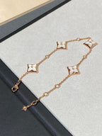 [Limara]STAR 4 MOTIF MOP DIAMOND ROSE GOLD BRACELET