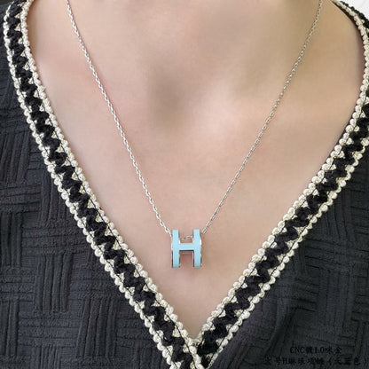 [Limara]POP H SKY BLUE NECKLACE