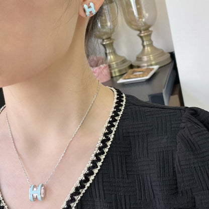 [Limara]POP H SKY BLUE NECKLACE