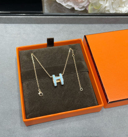 [Limara]POP H SKY BLUE NECKLACE