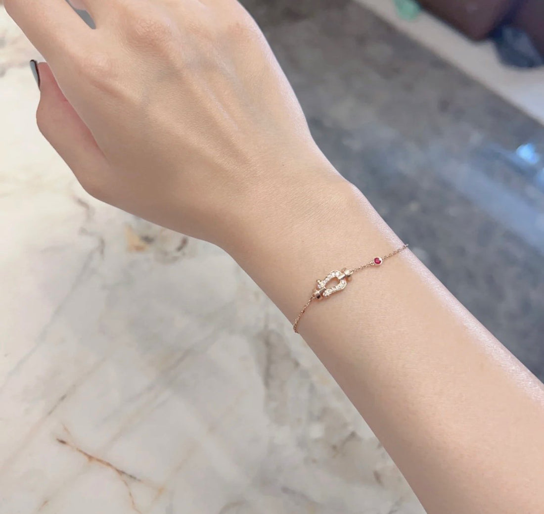 [Limara]FORCE 10 DIAMOND CHAIN LINK PINK GOLD BRACELET