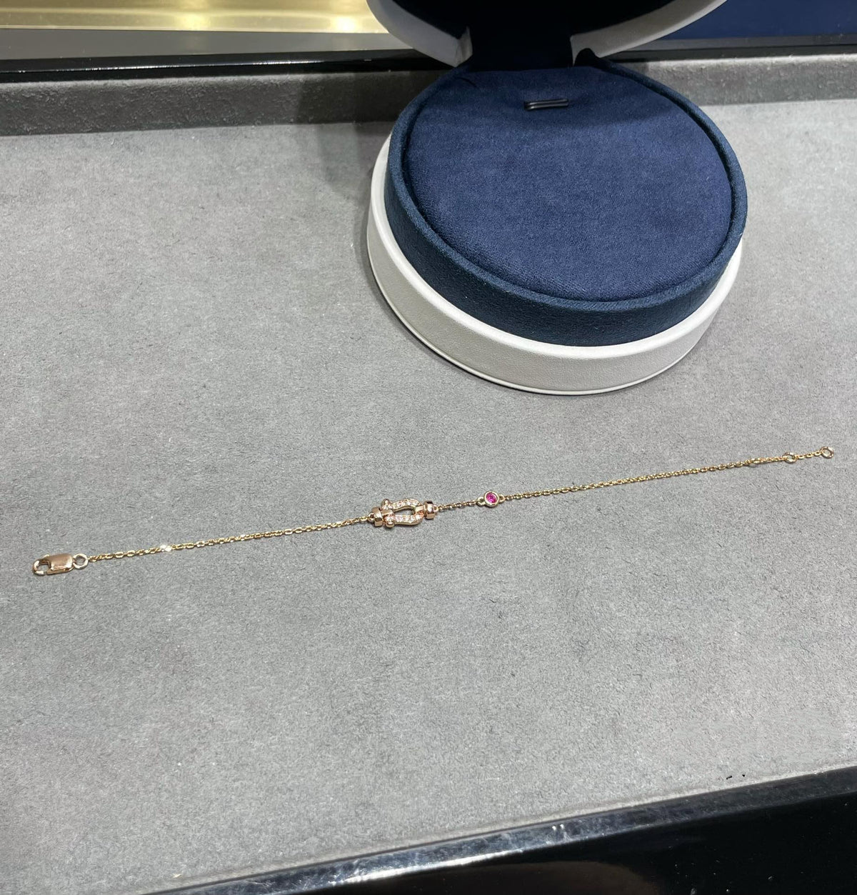 [Limara]FORCE 10 DIAMOND CHAIN LINK PINK GOLD BRACELET