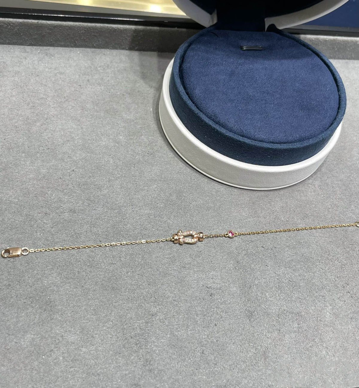 [Limara]FORCE 10 DIAMOND CHAIN LINK PINK GOLD BRACELET