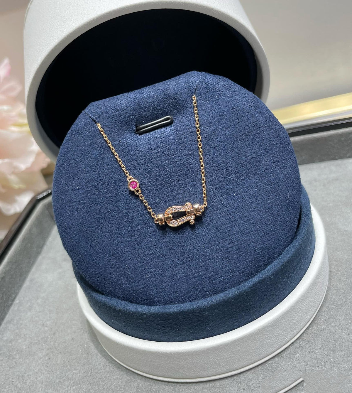 [Limara]FORCE 10 DIAMOND CHAIN LINK PINK GOLD BRACELET