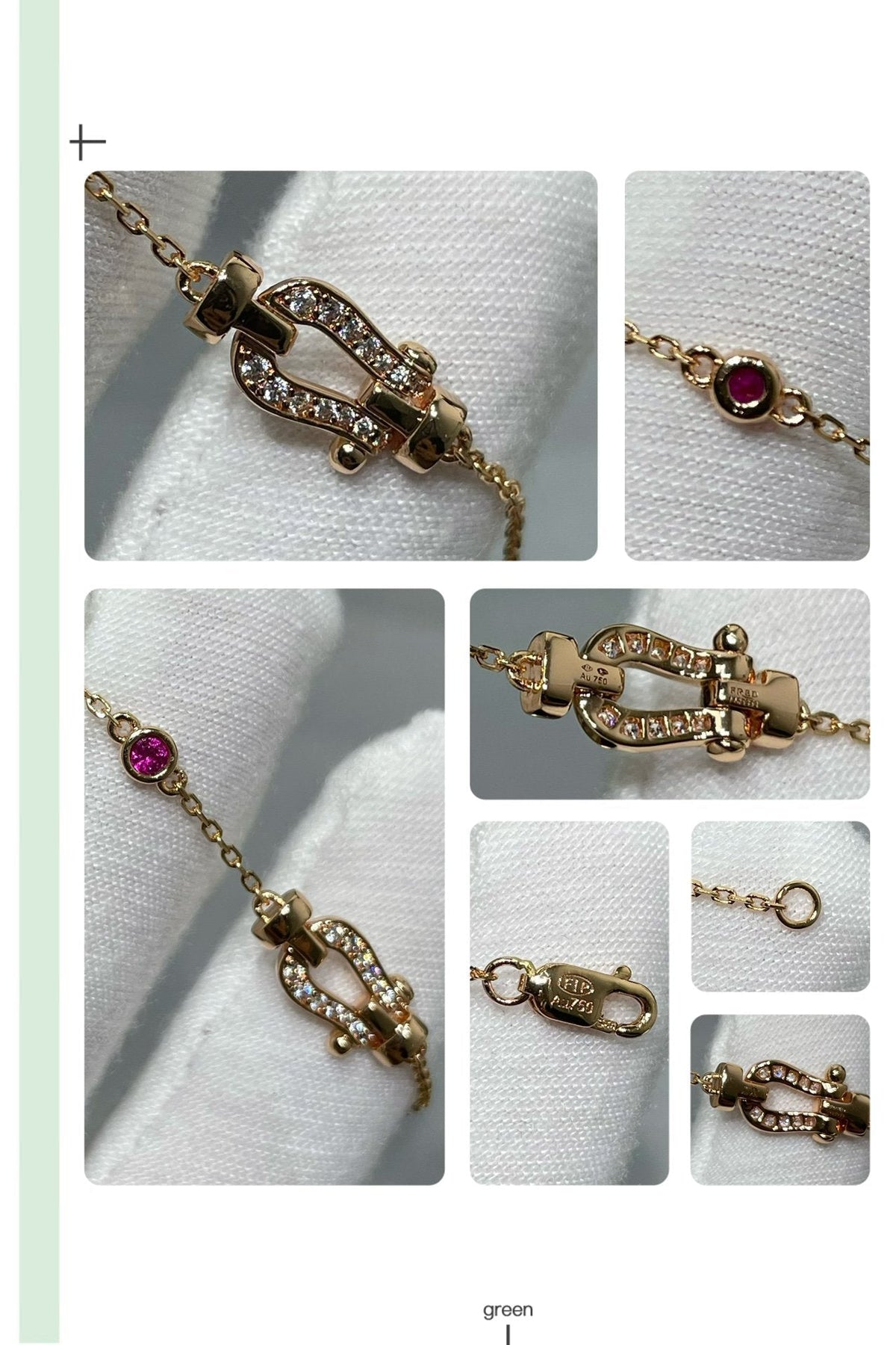 [Limara]FORCE 10 DIAMOND CHAIN LINK PINK GOLD BRACELET