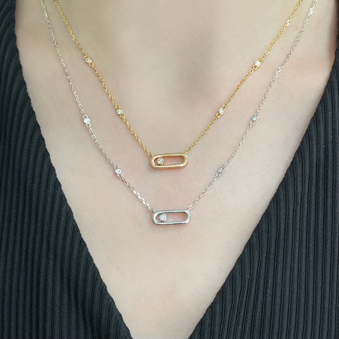 [Limara]MOVE UNO DIAMOND NECKLACE