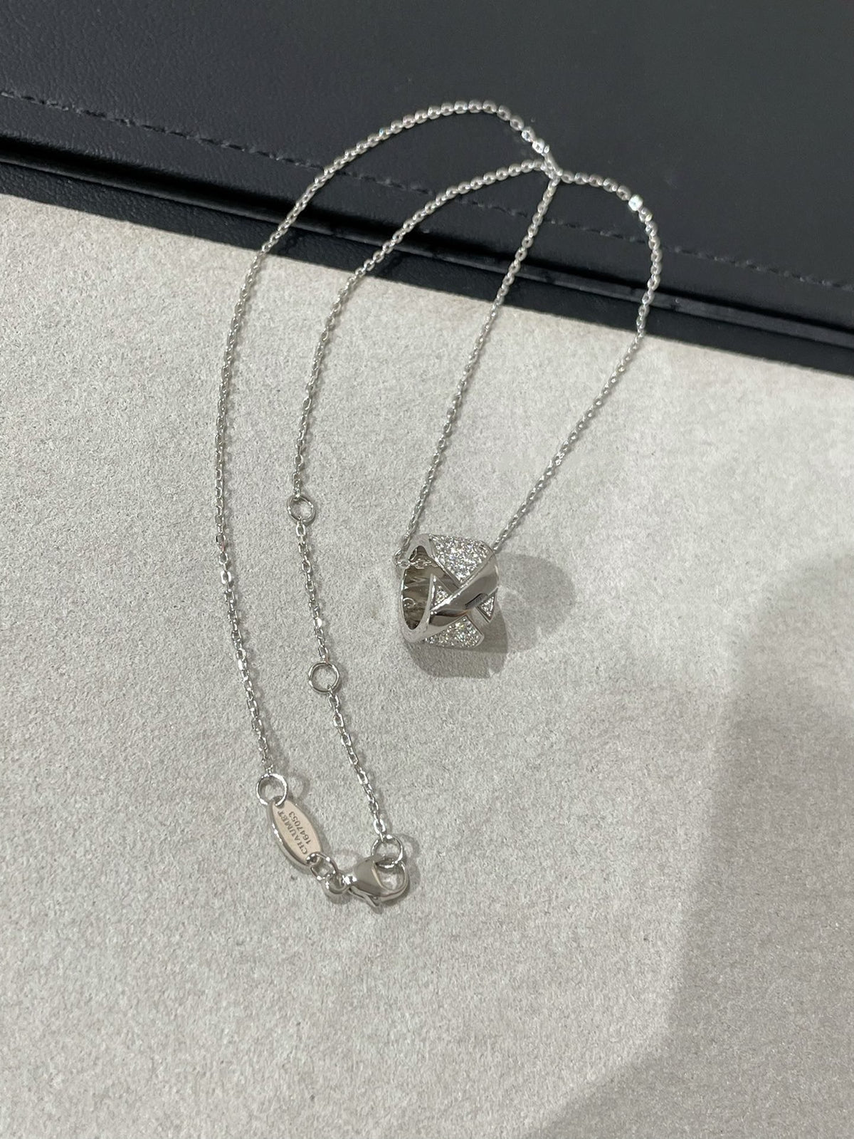 [Limara]LIENS EVIDENCE DIAMOND PAVED NECKLACE