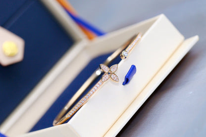 [Limara]IDYLLE ROSE GOLD OPEN BRACELET DIAMOND PAVED