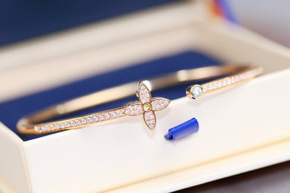 [Limara]IDYLLE ROSE GOLD OPEN BRACELET DIAMOND PAVED