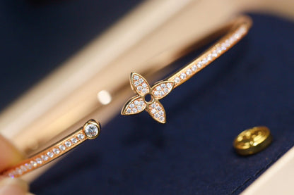 [Limara]IDYLLE ROSE GOLD OPEN BRACELET DIAMOND PAVED