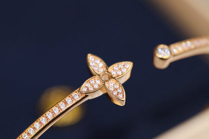 [Limara]IDYLLE ROSE GOLD OPEN BRACELET DIAMOND PAVED