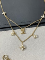[Limara]FLOWERGRAM GOLD MOP DOUBLE ROW NECKLACE