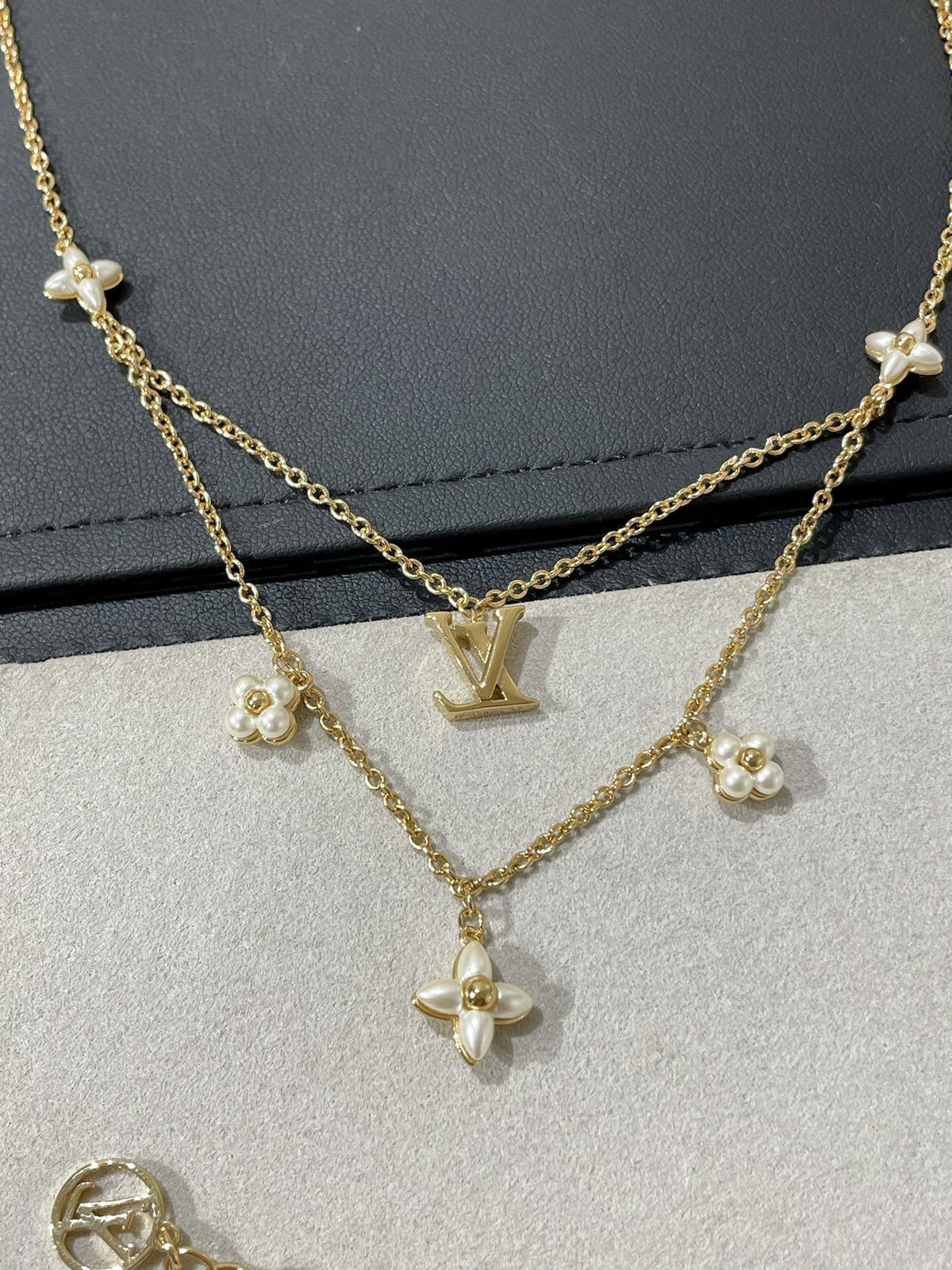 [Limara]FLOWERGRAM GOLD MOP DOUBLE ROW NECKLACE