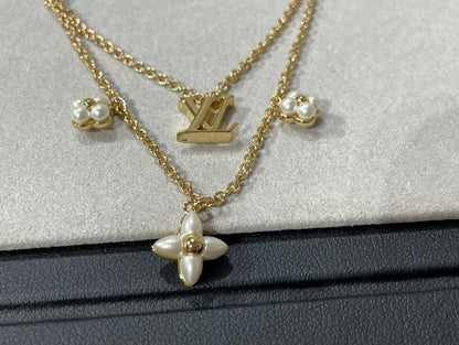 [Limara]FLOWERGRAM GOLD MOP DOUBLE ROW NECKLACE