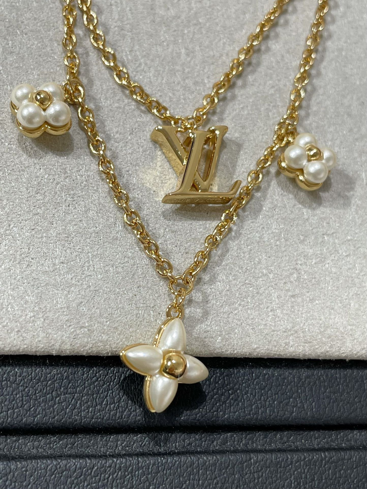 [Limara]FLOWERGRAM GOLD MOP DOUBLE ROW NECKLACE