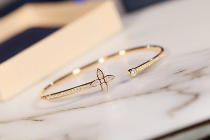[Limara]IDYLLE GOLD OPEN BRACELET DIAMOND PAVED