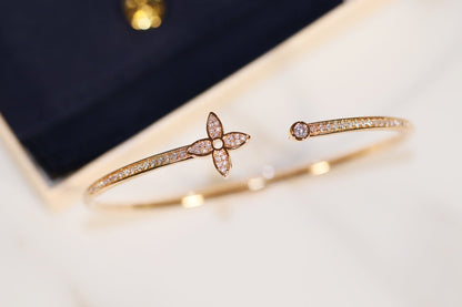 [Limara]IDYLLE GOLD OPEN BRACELET DIAMOND PAVED