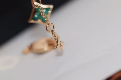 [Limara]STAR AND SUN 4 MOTIF ROSE GOLD MALACHITE BRACELET